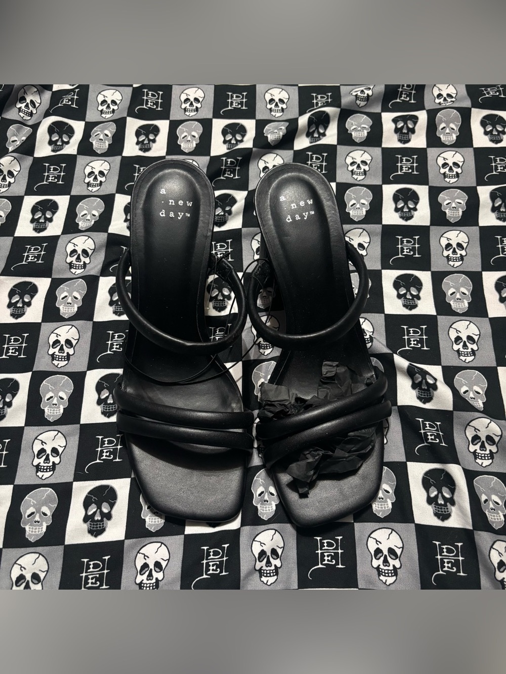 A New Day Target Black Strappy Kitten Heels